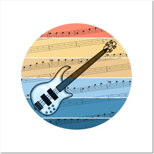 Bass Guitar Music Notation Bassist Musician Posters and Art